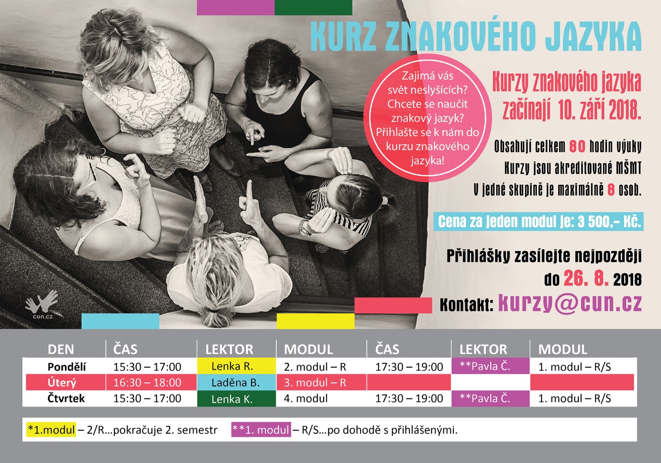Akreditované kurzy českého znakového jazyka (Praha od září 2018)
