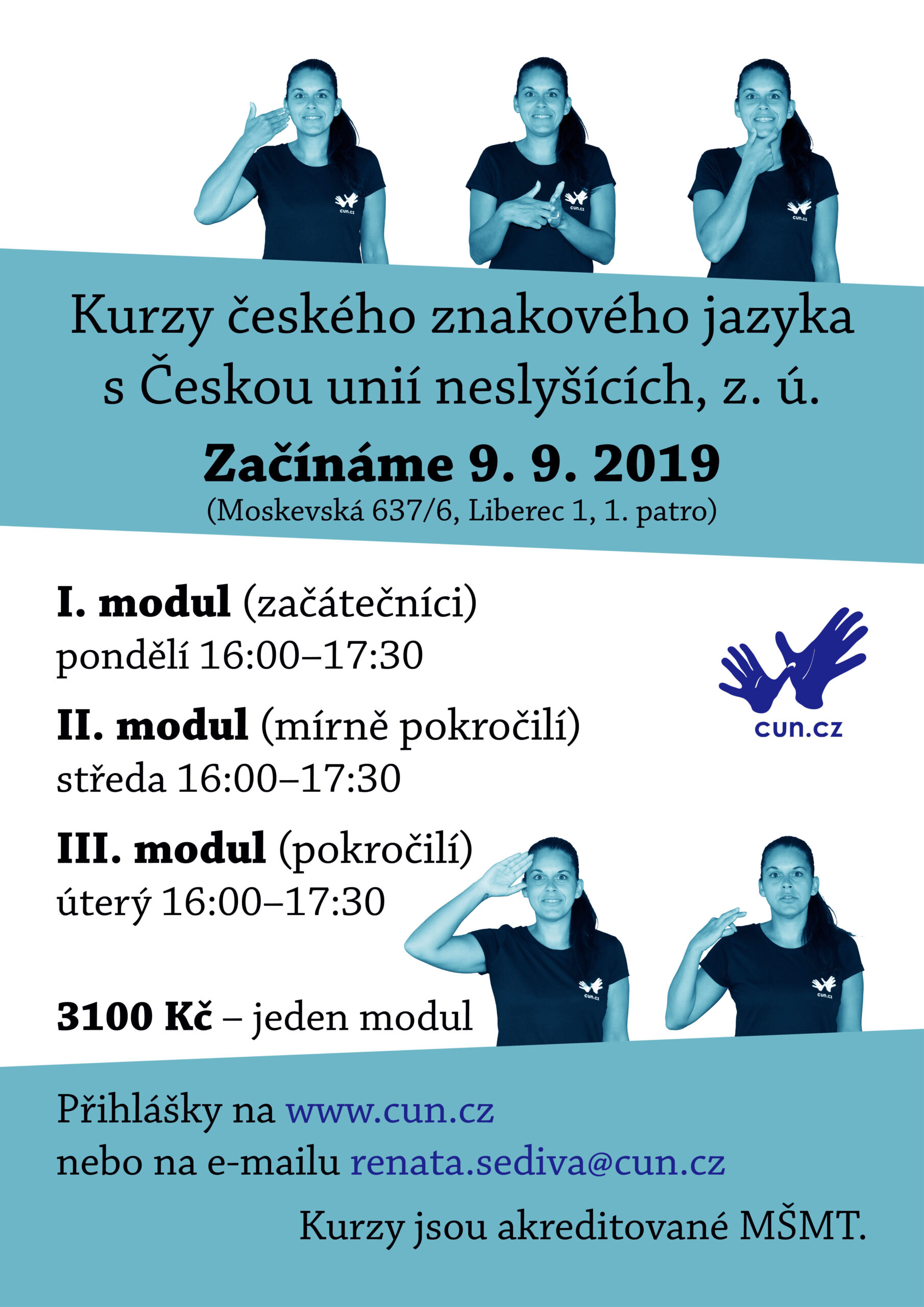 Kurz českého znakového jazyka od září 2019 Liberec