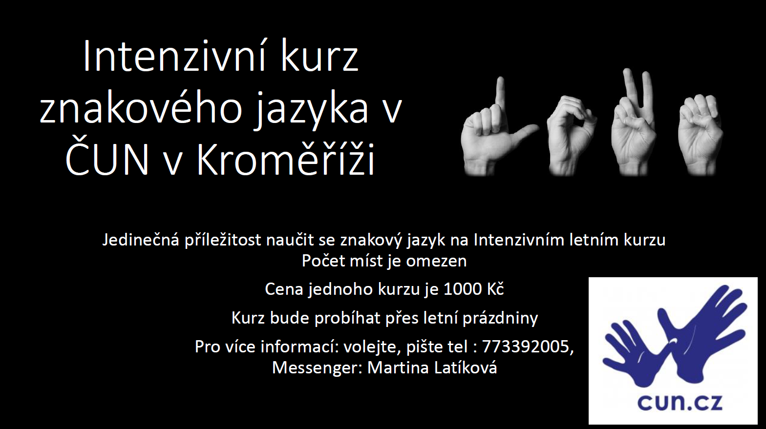 Intenzivní kurzy znakového jazyka v Kroměříži