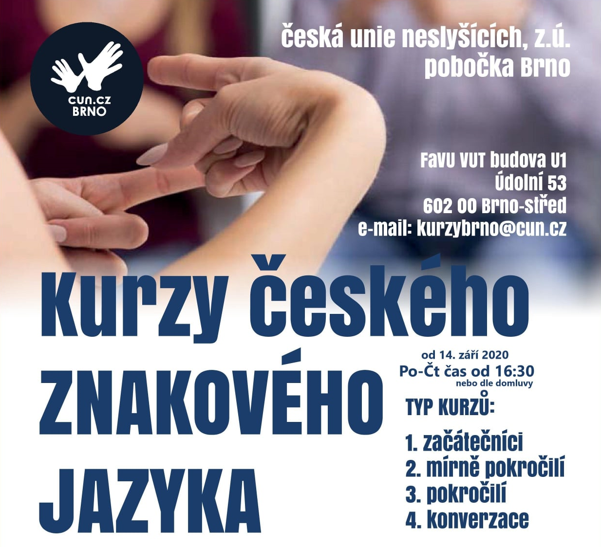 Akreditované kurzy znakového jazyka od září 2020 Brno