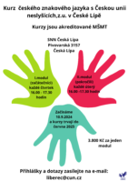Akreditované kurzy českého znakového jazyka od září 2024 ČESKÁ LÍPA